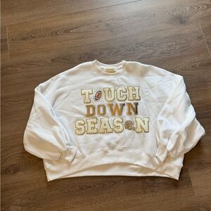 White Touchdown Season Sweatshirt